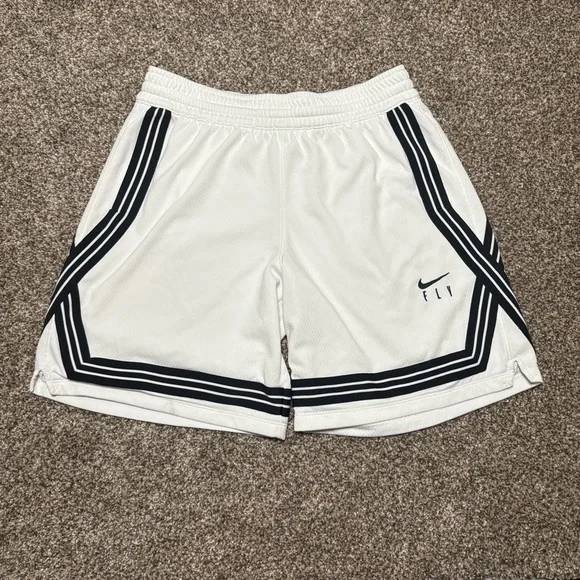 Nike Men’s Fly White Shorts with Black Stripes Size XL - Picture 2 of 12